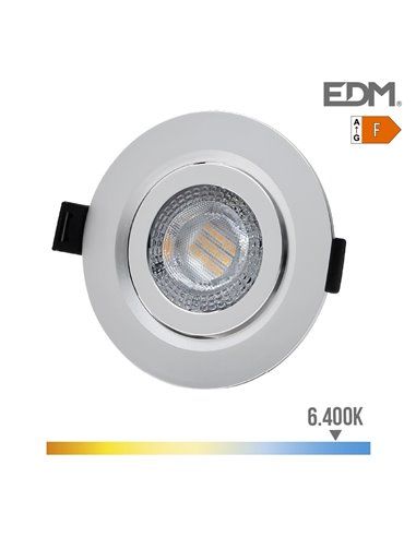 DOWNLIGHT LED EMPOTRAR 9W 806Lm RA80 6400K REDONDO MARCO CROMO EDM