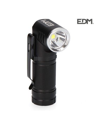 Mini lanterna 1 led cabeça endereçável recarregável 8w 450lm EDM