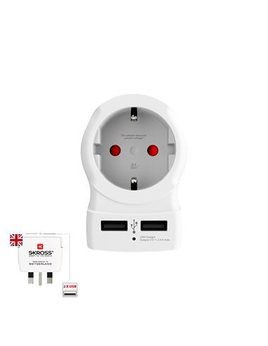 ADAPTADOR EUROPEO A REINO UNIDO USB SKROSS 1500280