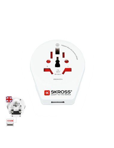 Adaptador do mundo para o Reino Unido com USB SKROSS 1500267