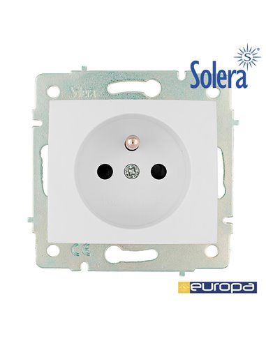 Base Bipolar t/t 16A 250V com Soquete Francês Série Europa Solera ERP60F