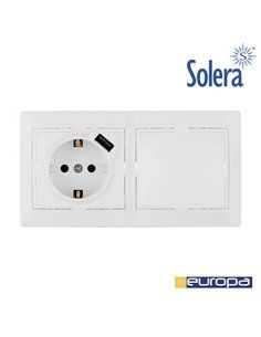 DOBLE CONMUTADOR/INTERRUPTOR 10AX 250V SERIE EUROPA SOLERA ERP12QC