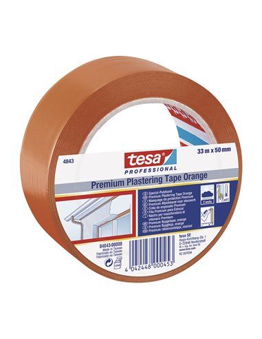 Fita Gesso Premium 33m x 50mm Laranja 4843 Tesa