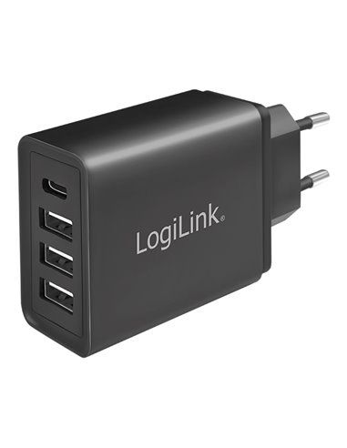 CARGADOR RÁPIDO 27W X4 USB (SOLO ENCHUFE PARED) LOGILINK