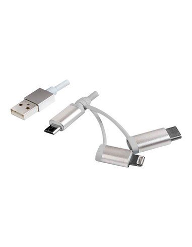 Multi cabo 1m USB 2.0 para USB-C + Micro B + Lightning L Logilink