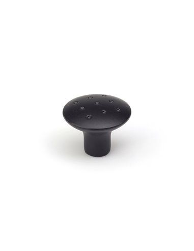 BLISTER CON 2 POMOS REDONDOS PARA MUEBLE FABRICADO EN ZAMAK  ACABADO NEGRO MATE MOD.E744G Ø35mm REI