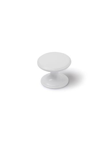 BLISTER CON 4 POMOS REDONDOS PARA MUEBLE FABRICADO EN ZAMAK ACABADO BLANCO MOD.756 Ø33mm REI