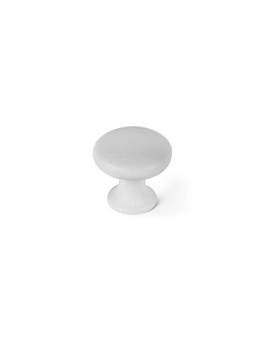 BLISTER CON 4 POMOS REDONDOS PARA MUEBLE FABRICADO EN ZAMAK ACABADO BLANCO PORO MOD.760 Ø25mm REI