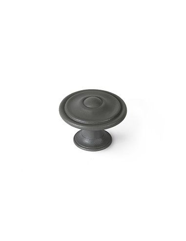 BLISTER CON 4 POMOS REDONDOS PARA MUEBLE FABRICADO EN ZAMAK ACABADO GRIS CENIZA MOD.3110 Ø35mm REI