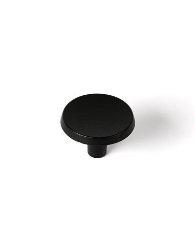 BLISTER CON 2 POMOS REDONDOS PARA MUEBLE FABRICADO EN ZAMAK ACABADO NEGRO MATE MOD.774 Ø35mm REI