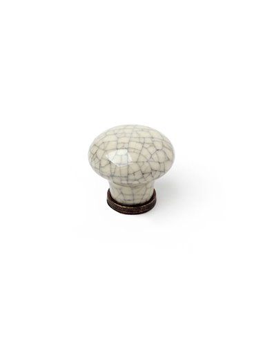 BLISTER CON 2 POMOS REDONDOS PARA MUEBLE FABRICADO EN PORCELANA ACABADO CRAQUELÉ MOD.818 Ø30mm REI