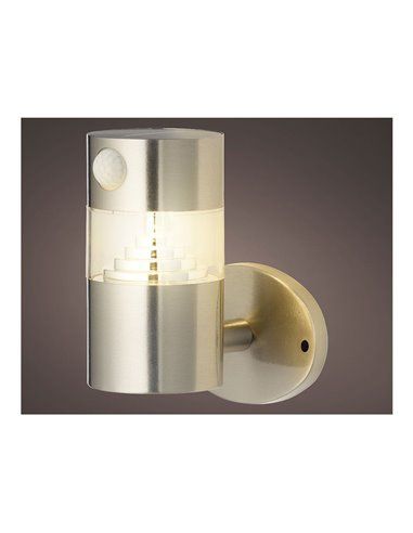 LUZ SOLAR DE PARED INOX 15-150lm  LUZ CALIDA Ø12x16cm LUMINEO