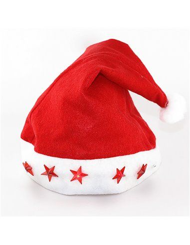 GORRO DE NAVIDAD CON LUCES LED 30x40cm