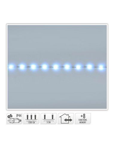 GUIRNALDA SOFT WIRE 400 LEDS 3m BLANCO FRIO 8 FUNCIONES 12m