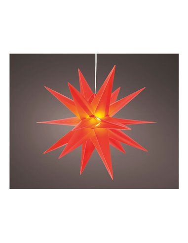 ESTRELLA ROJA ILUMINADA Ø40X40CM 6 LEDS EXTERIOR