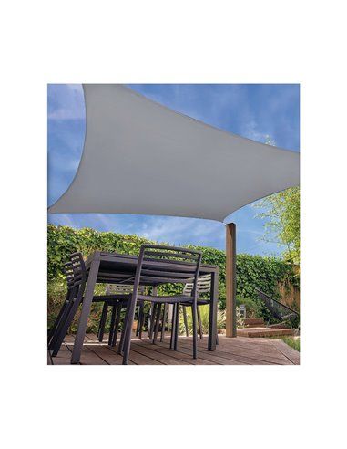 TOLDO VELA CUADRADO COLOR: GRIS CLARO 5x5m AMBIANCE