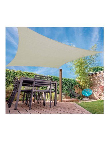 Toldo de Vela Quadrado Cor Areia 5x5m Ambiente