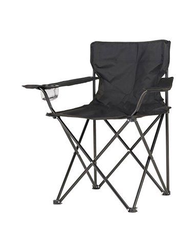 SILLA PLEGABLE DE CAMPING 80x83,5x51cm COLOR NEGRO