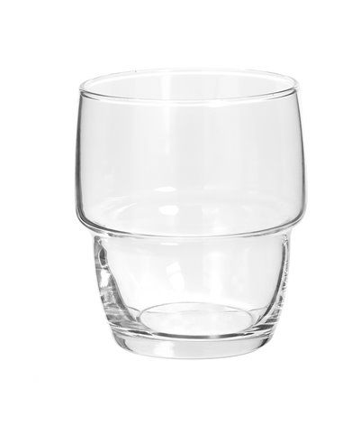 Conjunto de 6 copos de água de vidro empilháveis modelo Bottom Cup 28cl