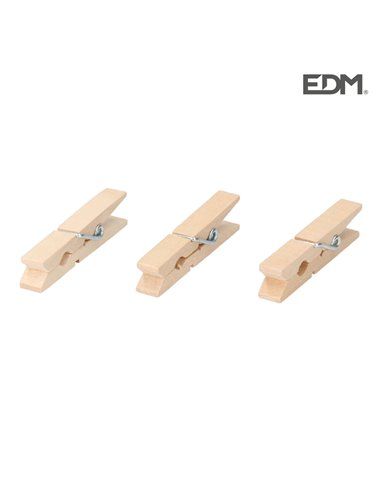 PACK 24 PINZAS DE MADERA 7CM EDM