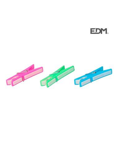 PACK 12 PINZAS DE PLASTICO BI-INYECCION EDM