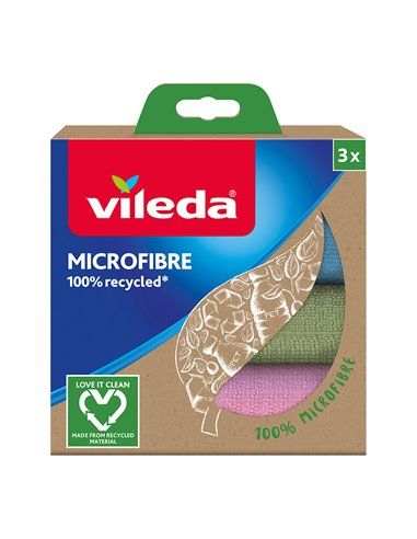 BAYETA MICROFIBRA 100% RECICLADA 3 UNID 168310 VILEDA