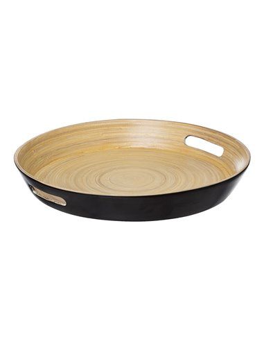 Bandeja de Bambu Ø42cm Coleção 'Noir Kitchen'