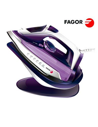 Ferro Sem Fio 2 em 1 com Base 2600W Roxo Fagor 16x32,5x26,5cm