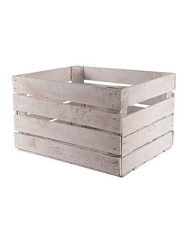 CAJA DE MADERA BLANCA ESTILO FRUTERIA