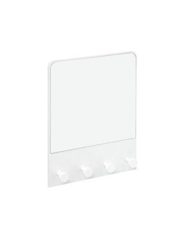 ESPEJO DE PARED CON COLGADOR COLOR BLANCO 50X37X6CM