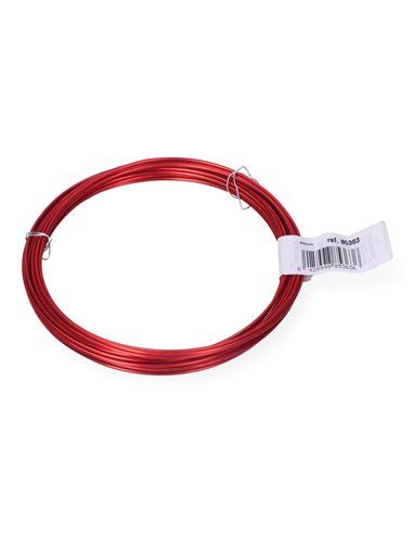 PACK 1uds. ROLLO ALAMBRE ALUMINIO 1,5mm 5m ROJO