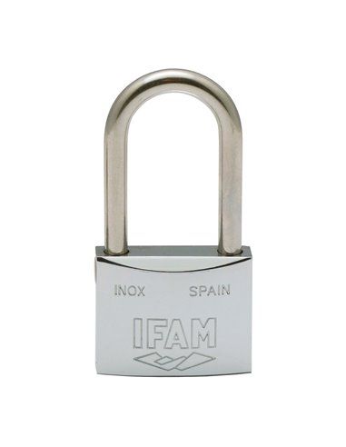 CANDADO INOX 30AL . INOXIDABLE. 30mm. CON 2 LLAVES. ARCO LARGO. IFAM