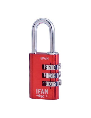 IFAM COL COMBI30 Cadeado Vermelho 30mm Arco 5mm com Combinação