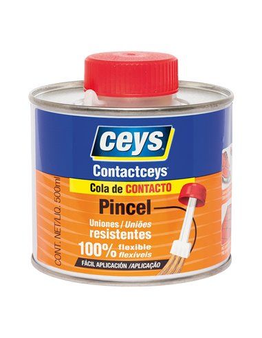 Adesivo de contato CEYS com pincel aplicador para grandes superfícies 500ml 503418