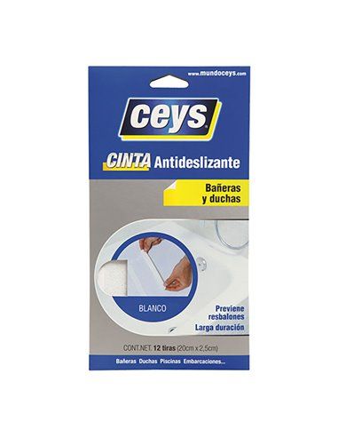 CEYS TIRAS ANTIDESLIZ BAÑERAS BLANCO 507614