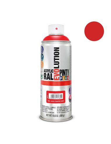 Tinta spray PintyPlus Evolution - RAL 3020 Vermelho Tráfego 520cc