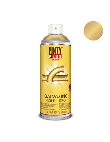 PINTURA EN SPRAY PINTYPLUS TECH GALVAZINC 520CC ORO BRILLO G151