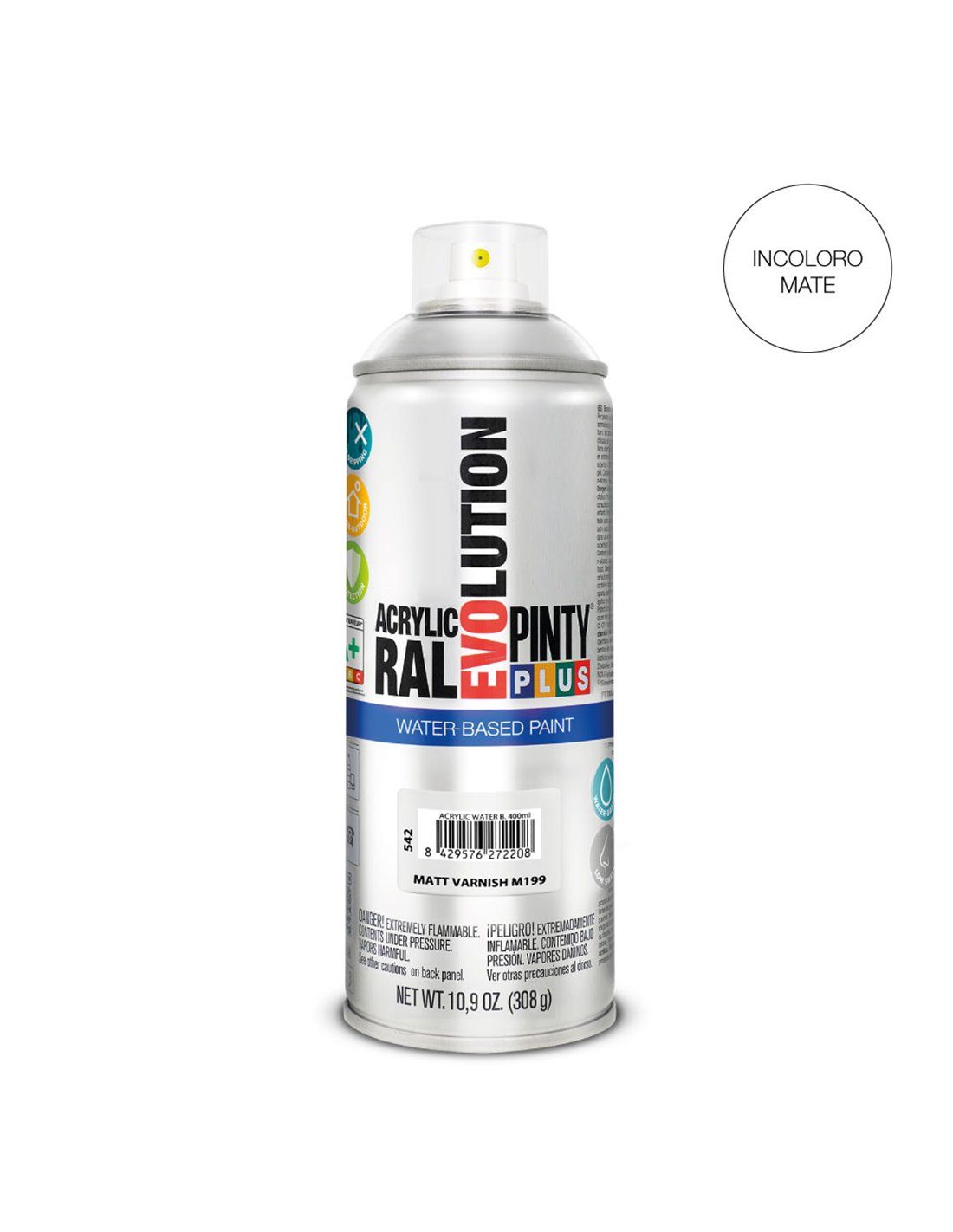 Pintura En Spray Pintyplus Evolution Water Based 520cc M199 Barniz Mate