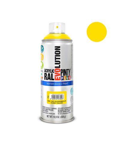 Tinta à base de água PintyPlus Evolution - RAL 1021 Amarelo Colza Brilhante 520cc