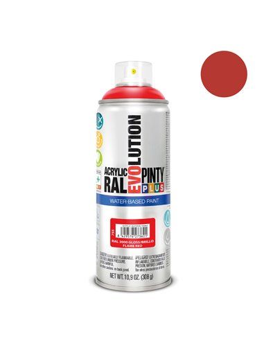 PINTURA EN SPRAY PINTYPLUS EVOLUTION WATER-BASED 520CC RAL 3000 ROJO VIVO