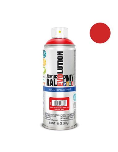 PINTURA EN SPRAY PINTYPLUS EVOLUTION WATER-BASED 520CC RAL 3020 ROJO TRÁFICO