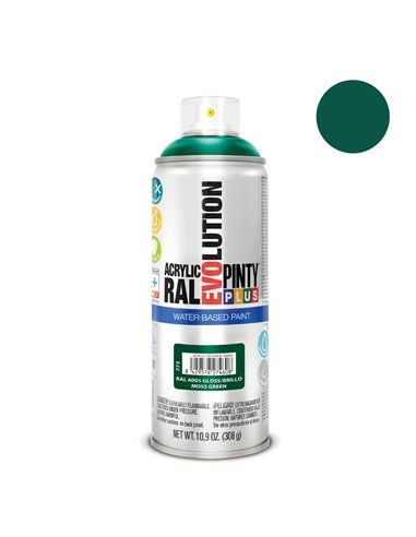 PINTURA EN SPRAY PINTYPLUS EVOLUTION WATER-BASED 520CC RAL 6005 VERDE MUSGO