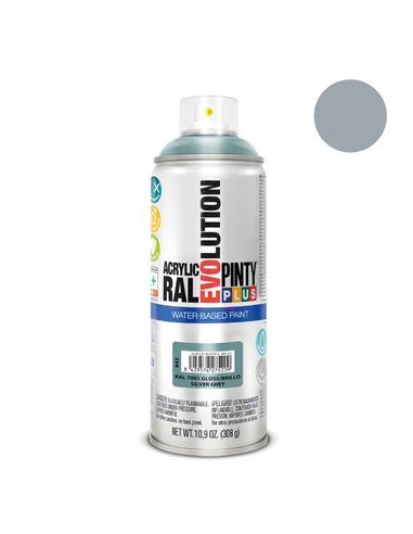 PINTURA EN SPRAY PINTYPLUS EVOLUTION WATER-BASED 520CC RAL 7001 GRIS PLATA