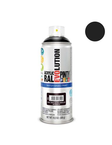 PINTURA EN SPRAY PINTYPLUS EVOLUTION WATER-BASED 520CC RAL 9005 NEGRO INTENSO