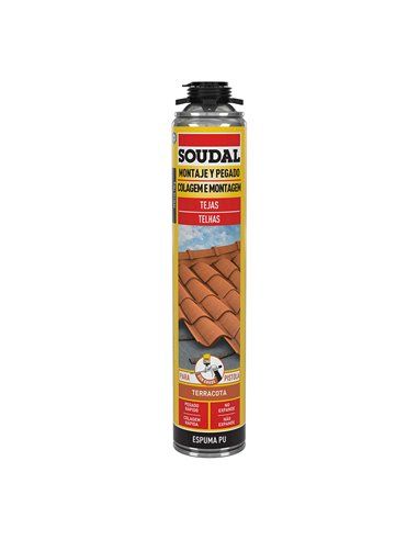 ESPUMA PARA TEJA PISTOLA ROJA 750ml SOUDAL