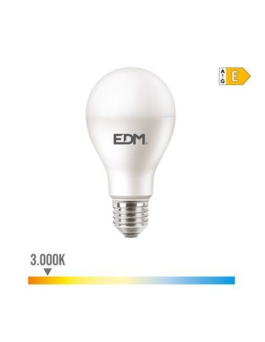 BOMBILLA ESTANDAR LED E27 15W 1900 lm 3000K LUZ CALIDA Ø6,8x12,8cm EDM