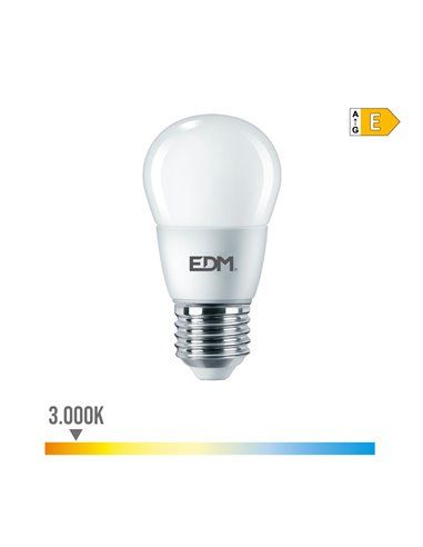 Lâmpada LED Esférica EDM E27 7W 806lm 3000K Luz Quente Ø4,8x9,3cm