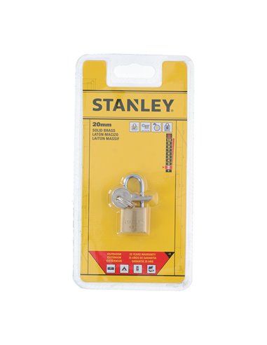 CANDADO DE ARCO 20mm CON LLAVE STANLEY