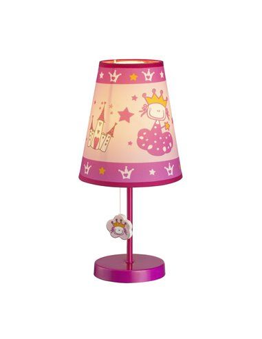 Candeeiro de mesa infantil princesa rosa