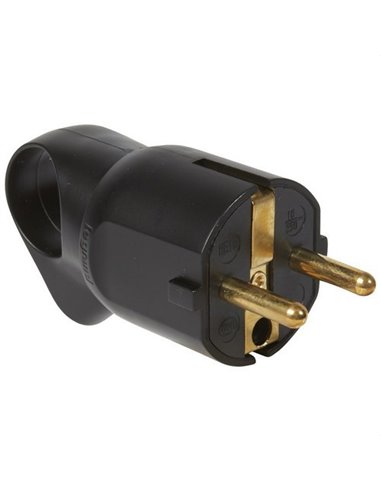 LEGRAND 050328 | Clavija 2P + TT 16A con anillo tirador negro